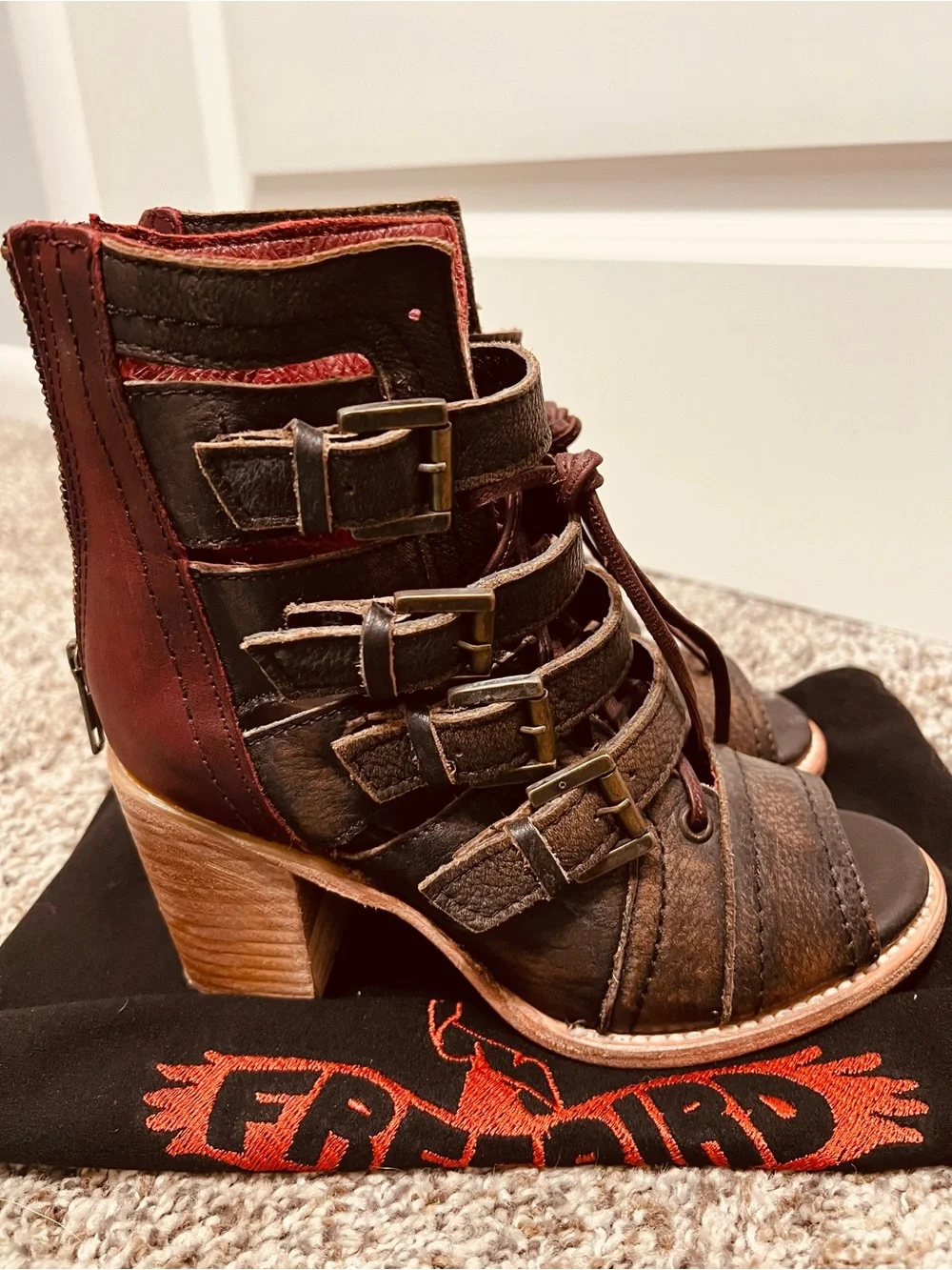 freebird Brown Strappy Open-Toe Gladiator Sandals - Picture 2 of 8